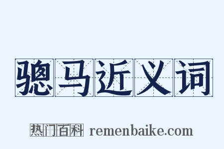 骢马近义词是什么意思的图片